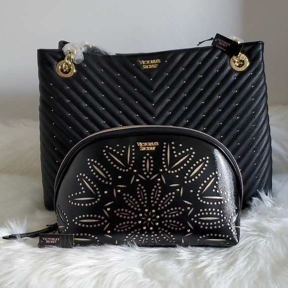 Victoria secret tote bag with makeup bag